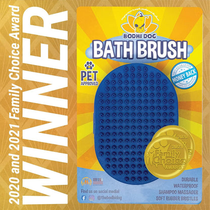 Shampoo Brush | Pet Shower & Bath Supplies for Cats & Dogs | Dog Bath Brush for Dog Grooming | Long & Short Hair Dog Scrubber for Bath | Professional Quality Dog Wash Brush (One Pack, Blue)