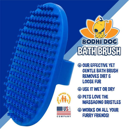 Shampoo Brush | Pet Shower & Bath Supplies for Cats & Dogs | Dog Bath Brush for Dog Grooming | Long & Short Hair Dog Scrubber for Bath | Professional Quality Dog Wash Brush (One Pack, Blue)