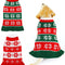 2 Pack Dog Christmas Dress Warm Dog Xmas Sweater Pet Christmas Clothes Stripes Dog Knit Sweater Dress Dog Winter Warm Pullover with Snowflakes and Christmas Flowers (S)